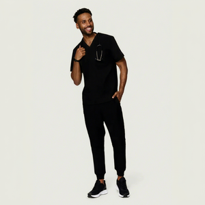 Men's V Neck Medical <b>Scrub</b> Set Hospital Uniform ODM 4 Way Stretch Breathable Washable Wrinkle Resistant Nursing - Product Image 1