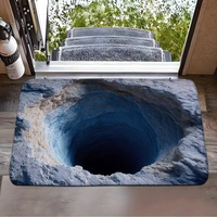 Tapis de sol 3D à effet d'illusion optique, antidérapant, créatif, à motif damier, pour la décoration de la maison, lavable, tapis de bain