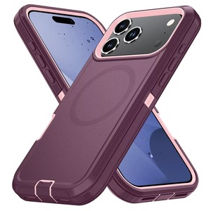 Cho iPhone 17 không khí chống bụi TPU + PC chống-mùa thu chống-scratch 3-in-1 Defender Magnetic chống sốc điện thoại trường hợp đầy màu sắc gồ ghề trường hợp - Product Image 5