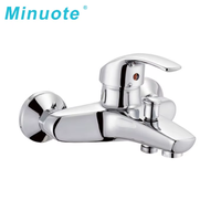 Robinet mitigeur mural pour douche et baignoire, monocommande, chromé, en laiton, pour salle de bain