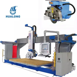 HUALONG-Scie à pont CNC 5 axes pour dalle de marbre, fraisage, évier, machine à graver en 3D, machines pour pierre et carreaux de granit