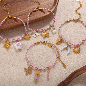 Set de Pulseras DIY Estilo Japonés y Coreano con Dijes de Aleación de Zinc, Diseño de Vida Marina, Regalo para Mujeres - Product Image 2