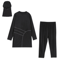 Maillot de bain musulman modeste à couverture complète à rayures personnalisées pour femmes grande taille 3XL-8XL pantalon Hijab vêtements de plage pour femmes natation