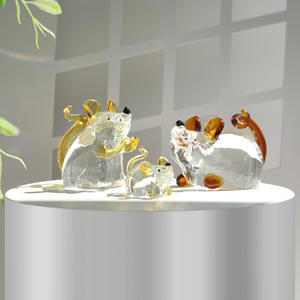 Figurine d'animal en cristal couleur ambre poli, écologique, motif souris assise, décoration d'intérieur, objet de collection - Product Image 4