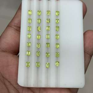 Collier en cristal de sphène naturel élevé octogone coupe 8mm hauteur calibrée Titanite de feu en vrac 9mm forme vert bijoux traités thermiquement - Product Image 4