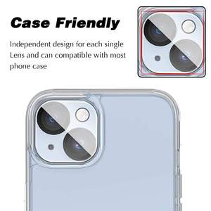 Protection d'objectif personnalisée pour iPhone 15 16 17 – Verre trempé haute transparence à couverture intégrale anti-rayures pour téléphone portable - Product Image 5
