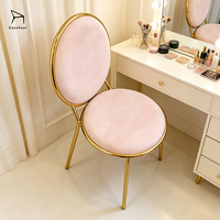 Chaise de salle à manger de luxe européenne du fabricant, design dossier rond en velours, structure en métal massif pour la maison et l'hôtel