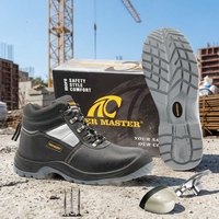 Botas de Trabajo Industriales de Cuero para Hombre CE S3 FO SR, Zapatos de Seguridad con Puntera de Acero, Resistentes a Pinchazos, Aceite y Antideslizantes con Suela de PU