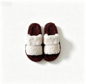 Pantuflas de Mujer Elegantes de Verano, Cálidas, Blancas, de Piel Sintética Tipo Teddy, con Hebilla, Tacón Plano Suave, Estilo Chic para la Playa, Blancas como la Nieve - Product Image 2