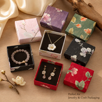 Boîte Cadeau Écologique en Papier Recyclable à Motif Floral Vintage, Emballage Rétro Chinois Yunjin pour Artisanat Fait Main