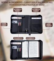 Boîte cadeau chrétienne, étui de protection pour Bible en cuir vegan, sac pour Bible avec poche pour téléphone