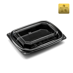 Boîte alimentaire en PET noire durable, qualité garantie, compatible micro-ondes, pour plats chauds à emporter - Product Image 2