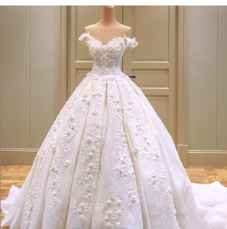 Новинка 2022, оптовая продажа, свадебное платье цвета шампанского со шлейфом на одно плечо, кружевное простое свадебное платье большого размера в пол