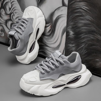 Chaussures décontractées tendance pour hommes à lacets, légères, antidérapantes, à semelle épaisse, confortables et amortissantes, pour le printemps, l'automne et l'hiver