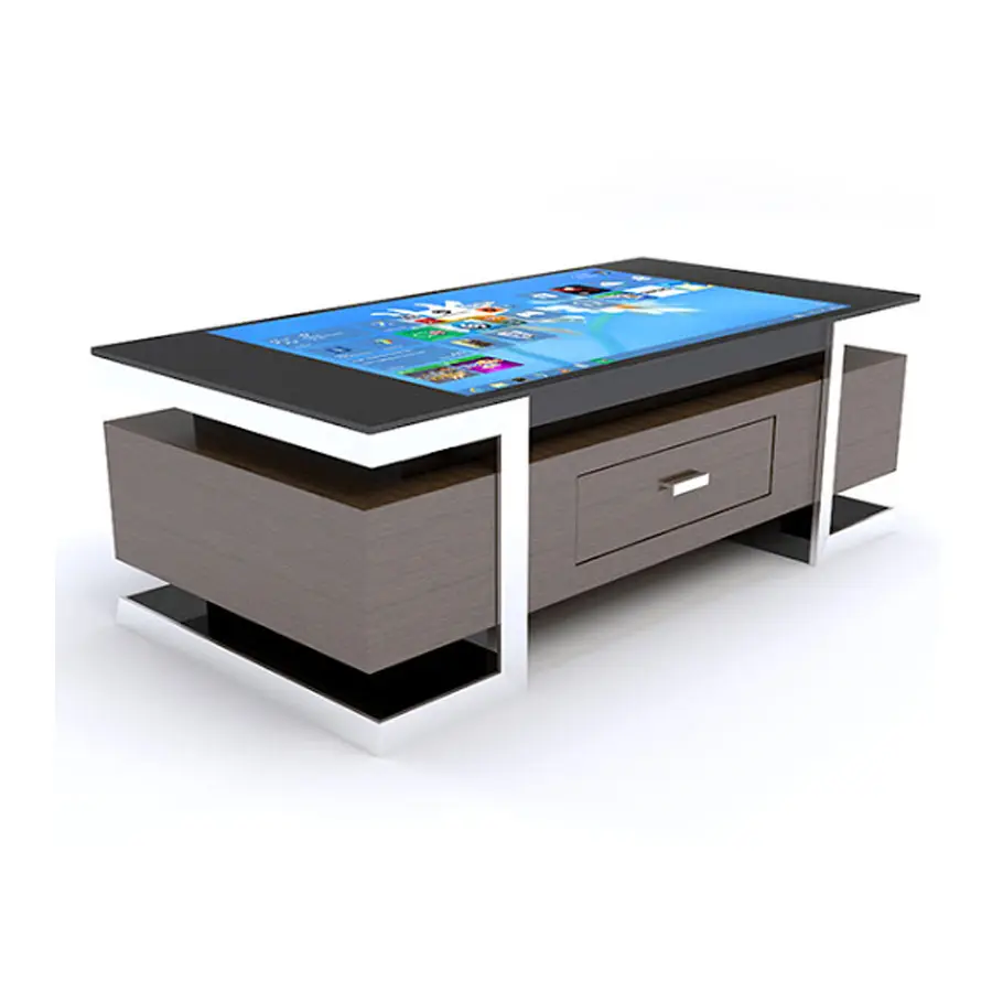 49inch multi touch lcd screen 4k waterproof interactive coffee white smart game table for restaurant mall education