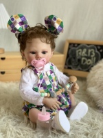 Poupées Reborn en Silicone de 18 Pouces, Bébé Réaliste, Modèle de Mode Blythe, Jouet Doux avec Vêtements en Peluche Intégrale, Matériau Vinyle, pour Filles