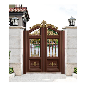 Porte d'entrée en fer forgé pour maison française, Double tuyau en fer forgé, grille d'entrée, Design mexicain - Product Image 2