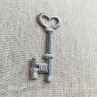 Le nouveau fer blanc chaud sur patch vintage tissu rétro applique en gros haute qualité personnalisé broderie patch clé avec des vêtements