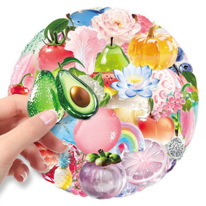 50Pcs Transparent Mignon Fruits Autocollants Décoratifs <span class=keywords><strong>pour</strong></span> Fenêtre Décor Dessin Animé Scintillant <span class=keywords><strong>Translucide</strong></span> Alimentaire <span class=keywords><strong>Autocollant</strong></span> - Product Image 6