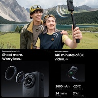 Cámara de Video 360° Insta360 X6 8K 2026, Fotos de 120MP, Resistente al Agua hasta 20m, Time-Lapse 16K, Bullet Time, 8K 100fps, Dolby Vision, para Creadores de Contenido