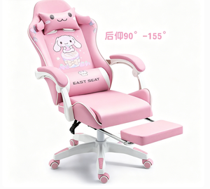 <span class=keywords><strong>Silla</strong></span> <span class=keywords><strong>Gamer</strong></span> <span class=keywords><strong>Cinnamoroll</strong></span> Azul, Diseño Animado, Suministro Directo de Fábrica, Altura Ajustable, Giratoria 360°, Ergonómica, Reclinable, Cuero PU, para PC - Product Image 5