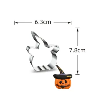 Cortador de galletas de Halloween, moldes para galletas para hornear, murciélago, fantasma, castillo, bruja, hombre calabaza