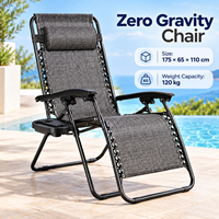 Chaise longue de jardin pliante zéro gravité en gros, capacité 120 kg, 175x65x110 cm, cadre métallique thermolaqué, inclinable et réglable