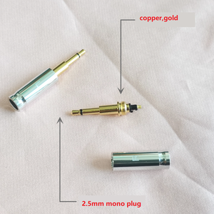 2 Piezas/par, Nuevo Conector Mono de 2.5mm Tipo Largo, Chapado en Oro, 2 Polos - Product Image 4