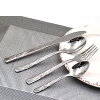 Ensemble de fourchettes, couteaux et cuillères en acier inoxydable - Design contemporain, écologique, sans BPA, facile à nettoyer, finition miroir - Couverts de mariage