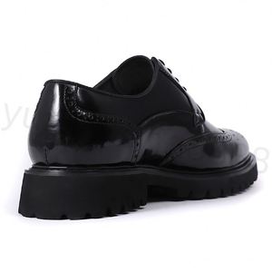 Men's Brogue Pattern Cowhide Real Leather Oxfords <b>Comfortable</b> Durable Lace-Up Dress <b>Shoes</b> for Spring Summer and Autumn - Product Image 5