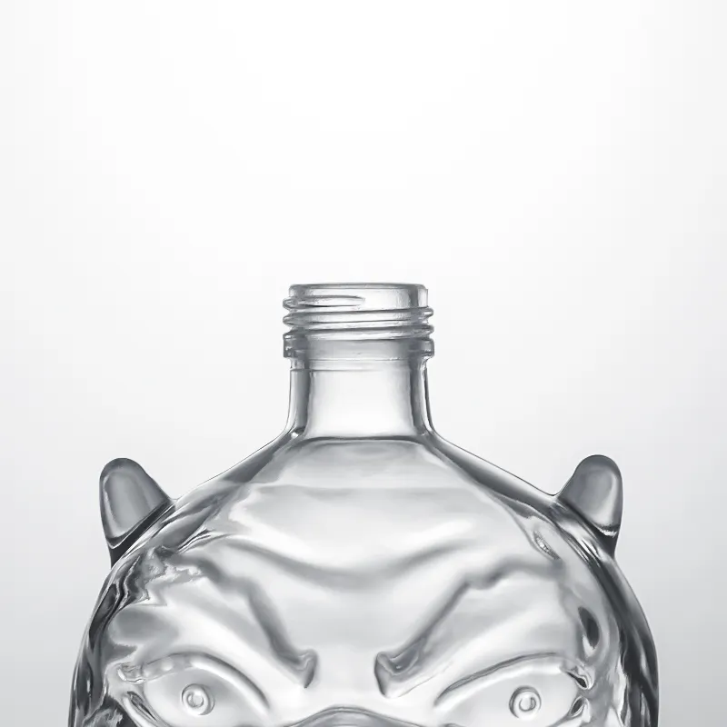 Заводская изготовленная на заказ уникальная голова демона Стильная стеклянная бутылка кристально чистая бутылка для водки виски