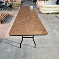 Tables de Repas Rectangulaires en Bois, Ensembles pour Salles de Conférence d'Hôtel, Tables Pliantes Portables de 1,8 m et 2,4 m et Chaises, Tables de Cuisine Pliables
