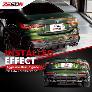 Difusor Trasero de 3 Piezas en Fibra de Carbono Real, Estilo 3D, para <span class=keywords><strong>BMW</strong></span> Serie 4 G22 G23 430i M440i Coupé Convertible, 2020+ - Product Image 6