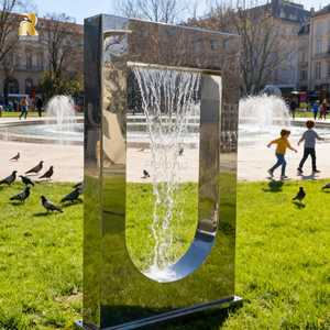 Fuente de Agua en <span class=keywords><strong>Cascada</strong></span> Moderna de Acero Inoxidable de Gran Tamaño RELONG para Parques Públicos al Aire Libre - Product Image 4