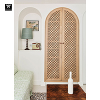 Portes intérieures en bois personnalisées pré-assemblées, design moderne et actuel, portes en bois composite et rotin pour maisons