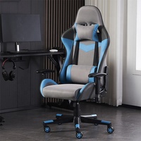 Chaise d'ordinateur ergonomique chaise de jeu lumières LED soutien lombaire réglable
