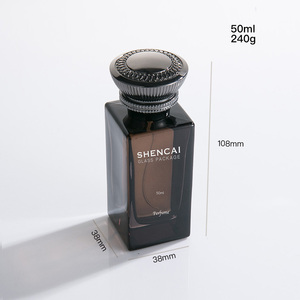 Hình Chữ Nhật Vuông Mờ Thủy Tinh Màu Đen Hương Thơm Phun Chai 30Ml 50Ml 100Ml Kim Loại Nặng Cap Uốn Thiết Kế Cho Parfum - Product Image 3