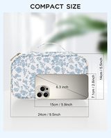 Organisateur de cosmétiques à double couche avec porte-pinceaux séparé, trousse de maquillage portable résistante à l'eau pour les essentiels de voyage
