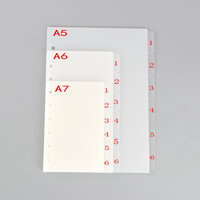 Lot de 6 séparateurs transparents A5 pour classeur à spirale, index de planificateur, pages de classification en plastique, onglets de marque-page, inserts