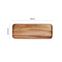 Plateau de service rectangulaire en bois d'acacia pour fête de mariage, plateau vintage pour café et desserts