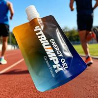 Pochette à bec verseur imprimée avec dégradé personnalisé pour l'emballage de suppléments liquides et de gels énergétiques sportifs