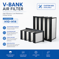 Filtre à air industriel haute performance en V, en fibre de verre et plastique ABS, à haute capacité anti-poussière