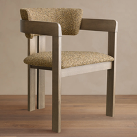 Fauteuil de salle à manger en bois massif, dossier incurvé enveloppant, accoudoirs en U, chaise d'appoint moderne du milieu du siècle