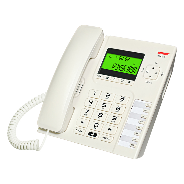 New Product-Office Hotel Caller ID Telephone Set with 8 Groups Speed Dialing Corded Landline Phone Wired LAN PSTN Phones