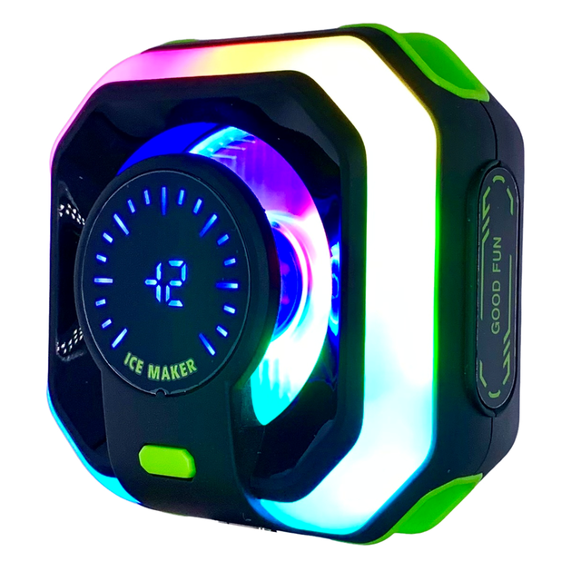 JS86 Semiconductor Phone Cooler Ice Cold Cooling Magnetic Clip Stand 2-in-1 Digital Temperature Display RGB Lights for Gaming