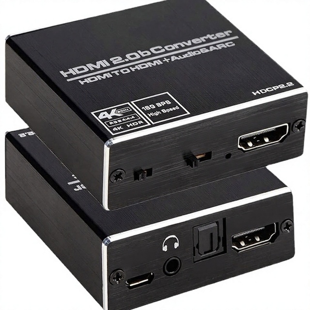 Hardrock Metal 4K hdmi 2.0 Switch Distributor Audio Splitter & Decoder + ARC Converter with HDCP and HDR10 60Hz