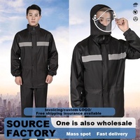 Impermeable Reutilizable para Adultos con Bolsillo Reflectante, Gorra con Logotipo Decorativo, para Trabajo, Senderismo y Uso al Aire Libre