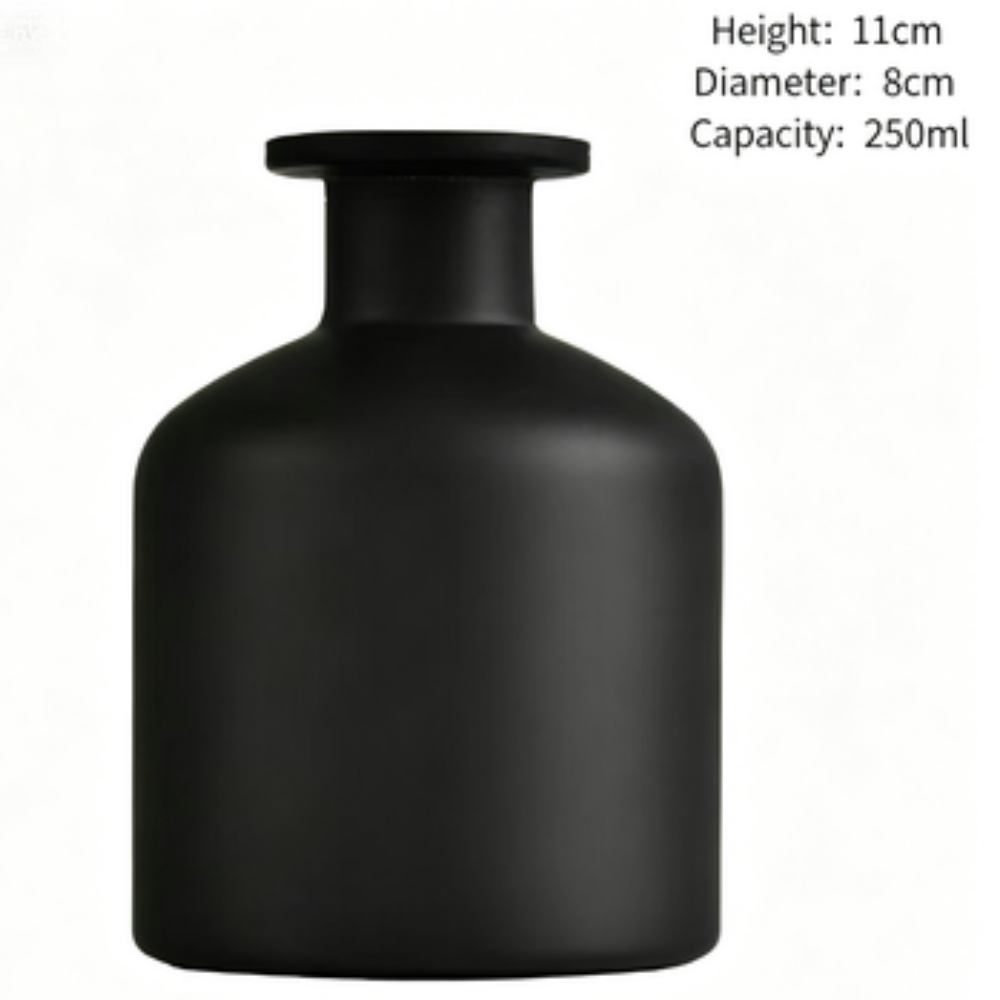 Bouteille noire mate de 250 ml, 48 unités/carton