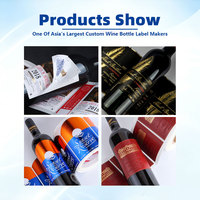 Etiqueta Personalizada Holográfica para Botellas de Vino, Impresión de Etiquetas Autoadhesivas Texturizadas, Papel con Lámina Dorada en Relieve para Botellas de Vino y Bebidas