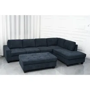 Furnitur modern Italia, set kain bentuk L, sofa sudut tempat tidur, sofa ruang tamu, sofa penentu sofa